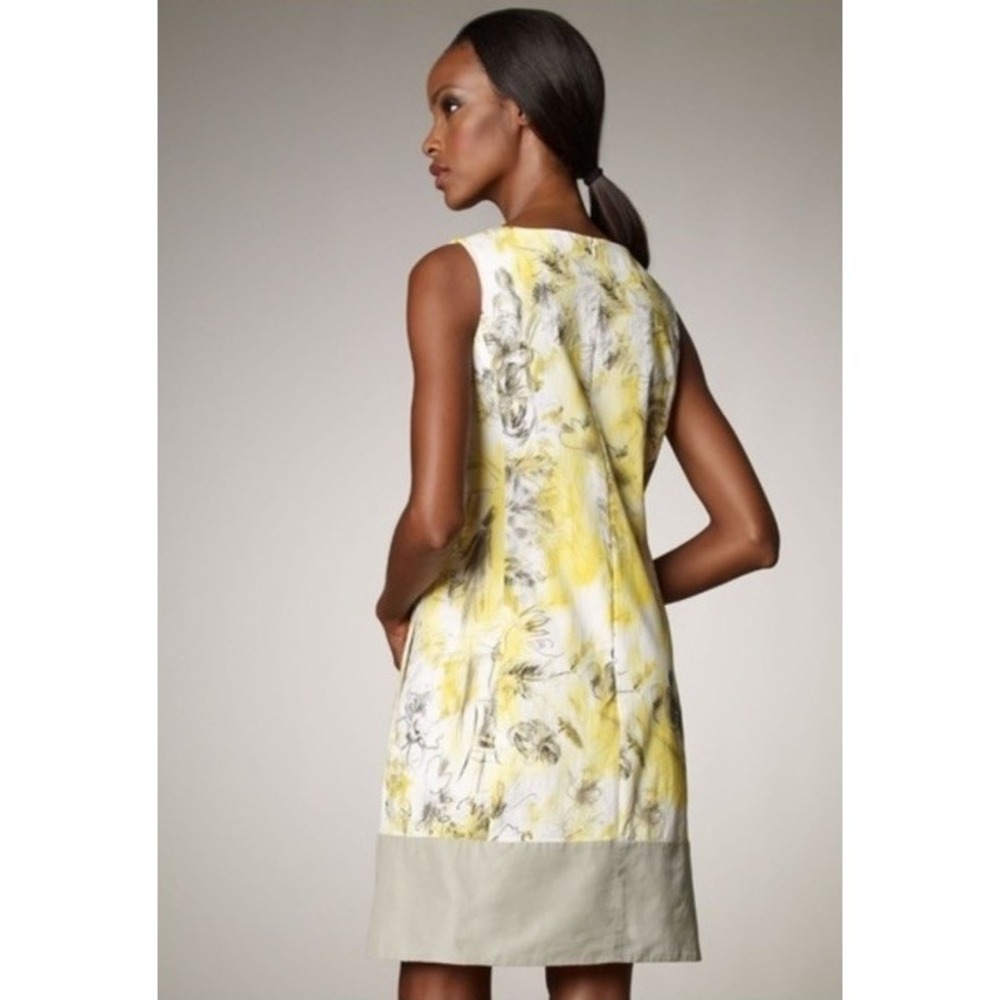 PIAZZA SEMPIONE SCREEN PRINT COTTON BLEND KNEE LENTH SHIFT DRESS Size 44 US 10 - Picture 2 of 6